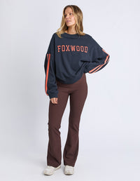 ELEVATED SUNDAY CREW NAVY/ORANGE_by_FOXWOOD_women's_in_New Zealand_ MODEL _