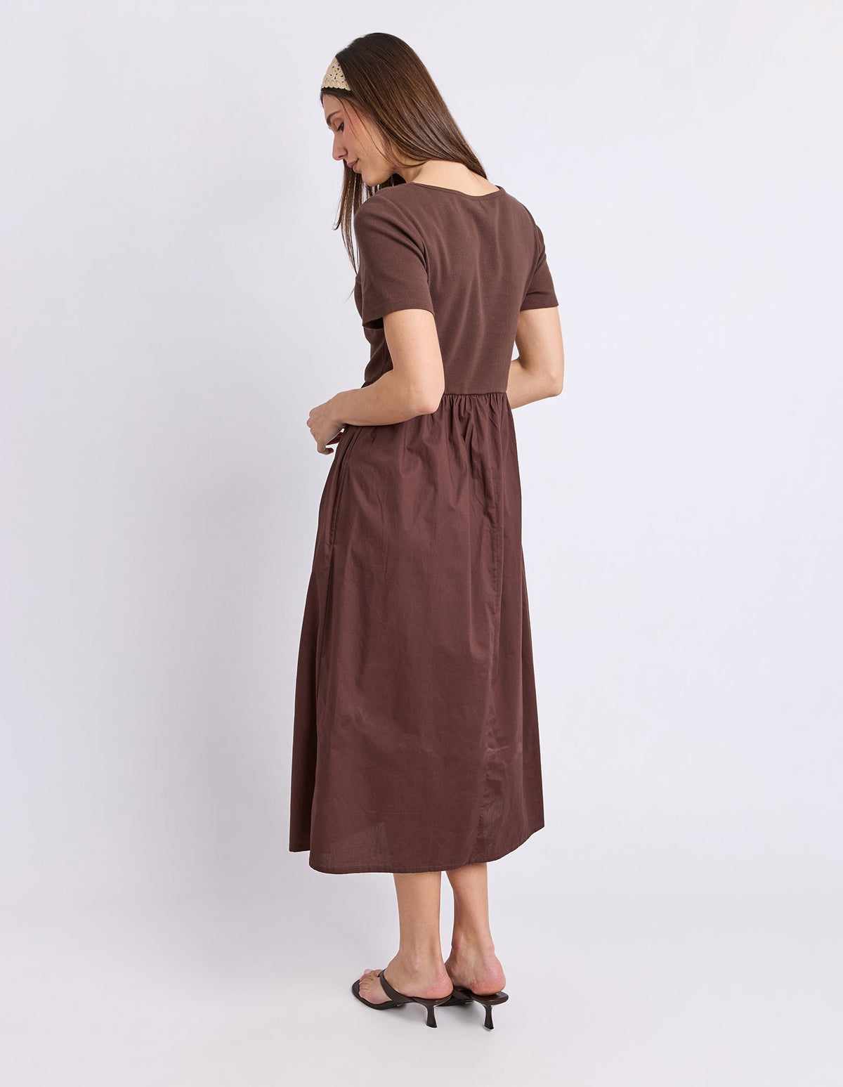 ELLA DRESS CHOCOLATE_by_FOXWOOD_women's_in_New Zealand_ BACK _