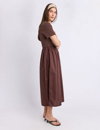 ELLA DRESS CHOCOLATE_by_FOXWOOD_women's_in_New Zealand_ SIDE _