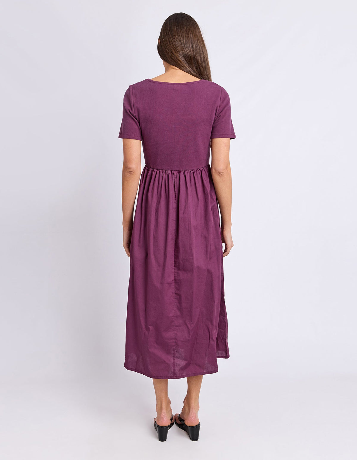 ELLA DRESS PLUM_by_FOXWOOD_women's_in_New Zealand_ BACK _