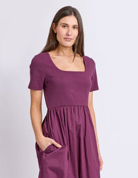 ELLA DRESS PLUM_by_FOXWOOD_women's_in_New Zealand_ SIDE _