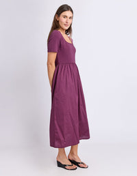 ELLA DRESS PLUM_by_FOXWOOD_women's_in_New Zealand_ FEATURED / FRONT _