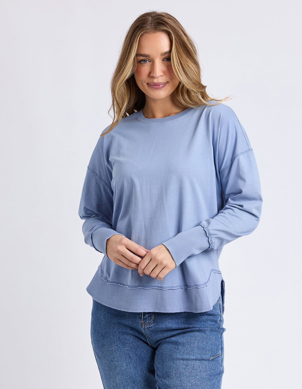 FARRAH LONG SLEEVE DUSKY BLUE_by_FOXWOOD_women's_in_New Zealand_ FARRAH LONG SLEEVE DUSKY BLUE _