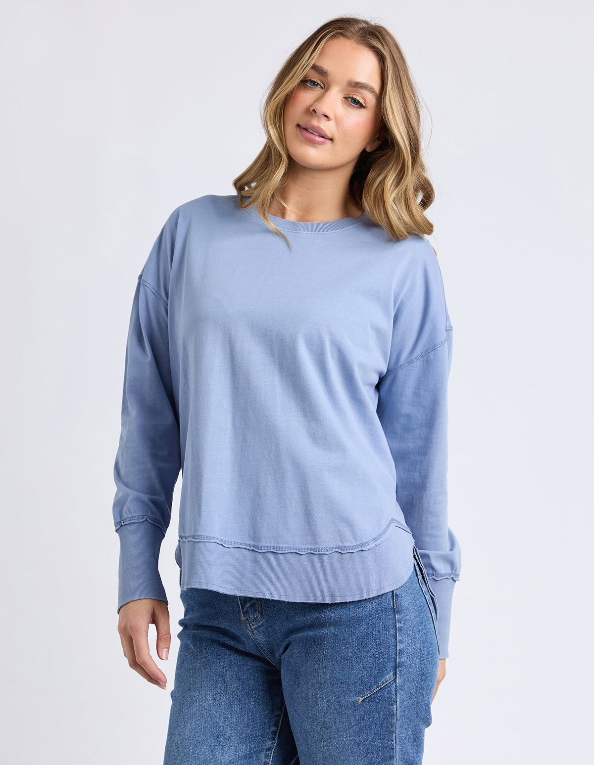 FARRAH LONG SLEEVE DUSKY BLUE_by_FOXWOOD_women's_in_New Zealand_ FARRAH LONG SLEEVE DUSKY BLUE _