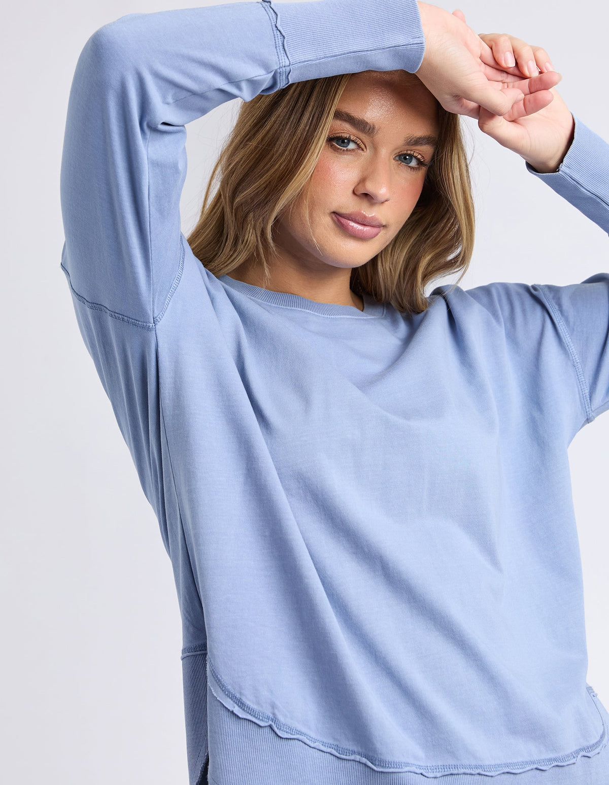 FARRAH LONG SLEEVE DUSKY BLUE_by_FOXWOOD_women's_in_New Zealand_ FARRAH LONG SLEEVE DUSKY BLUE _