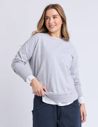 FARRAH LONG SLEEVE GREY MARLE_by_FOXWOOD_women's_in_New Zealand_ FARRAH LONG SLEEVE GREY MARLE _