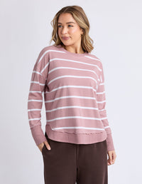 FARRAH LONG SLEEVE STRIPE DUSKY PINK_by_FOXWOOD_women's_in_New Zealand_ FARRAH LONG SLEEVE STRIPE DUSKY PINK _