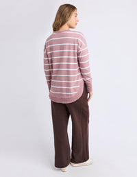 FARRAH LONG SLEEVE STRIPE DUSKY PINK_by_FOXWOOD_women's_in_New Zealand_ FARRAH LONG SLEEVE STRIPE DUSKY PINK _