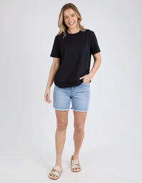 FOXWOOD_FARRAH SHORT SLEEVE TEE BLACK _ FARRAH SHORT SLEEVE TEE BLACK _ Ebony Boutique NZ