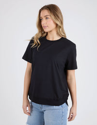 FOXWOOD_FARRAH SHORT SLEEVE TEE BLACK _ FARRAH SHORT SLEEVE TEE BLACK _ Ebony Boutique NZ