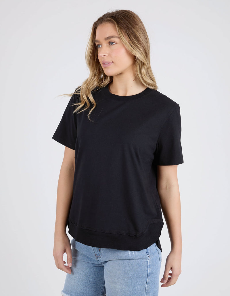 FOXWOOD_FARRAH SHORT SLEEVE TEE BLACK _ FARRAH SHORT SLEEVE TEE BLACK _ Ebony Boutique NZ