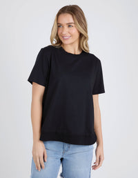 FOXWOOD_FARRAH SHORT SLEEVE TEE BLACK _ FARRAH SHORT SLEEVE TEE BLACK _ Ebony Boutique NZ