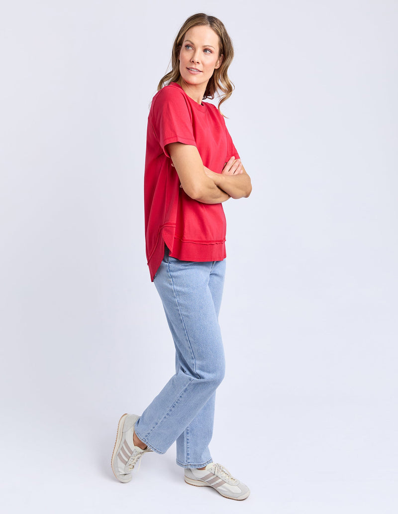 FOXWOOD_FARRAH SHORT SLEEVE TEE CRIMSON _ FARRAH SHORT SLEEVE TEE CRIMSON _ Ebony Boutique NZ