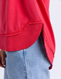 FOXWOOD_FARRAH SHORT SLEEVE TEE CRIMSON _ FARRAH SHORT SLEEVE TEE CRIMSON _ Ebony Boutique NZ