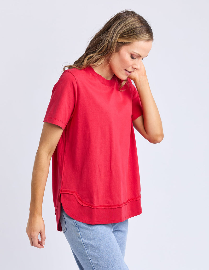 FOXWOOD_FARRAH SHORT SLEEVE TEE CRIMSON _ FARRAH SHORT SLEEVE TEE CRIMSON _ Ebony Boutique NZ