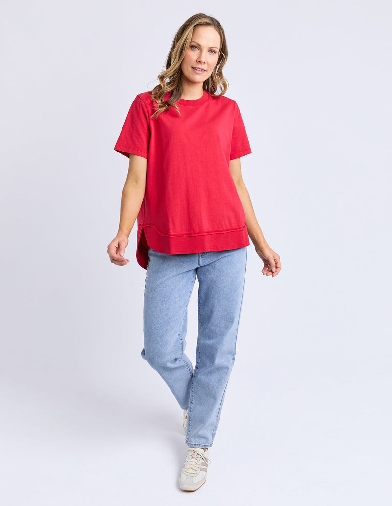 FOXWOOD_FARRAH SHORT SLEEVE TEE CRIMSON _ FARRAH SHORT SLEEVE TEE CRIMSON _ Ebony Boutique NZ