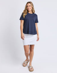 FOXWOOD_FARRAH SHORT SLEEVE TEE NAVY _ FARRAH SHORT SLEEVE TEE NAVY _ Ebony Boutique NZ