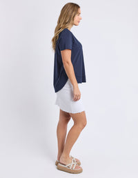 FOXWOOD_FARRAH SHORT SLEEVE TEE NAVY _ FARRAH SHORT SLEEVE TEE NAVY _ Ebony Boutique NZ