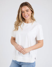 FOXWOOD_FARRAH SHORT SLEEVE TEE WHITE _ FARRAH SHORT SLEEVE TEE WHITE _ Ebony Boutique NZ