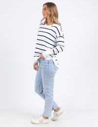 FARRAH STRIPE LONG SLEEVE WHITE/NAVY_by_FOXWOOD_women's_in_New Zealand_ FARRAH STRIPE LONG SLEEVE WHITE/NAVY _