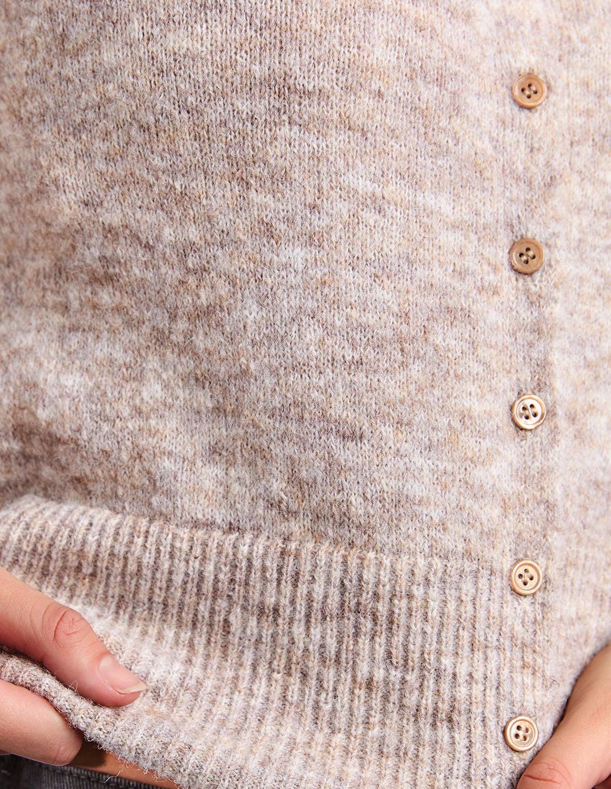 FERNIE BUTTON KNIT OATMEAL_by_FOXWOOD_women's_in_New Zealand_ FERNIE BUTTON KNIT OATMEAL _