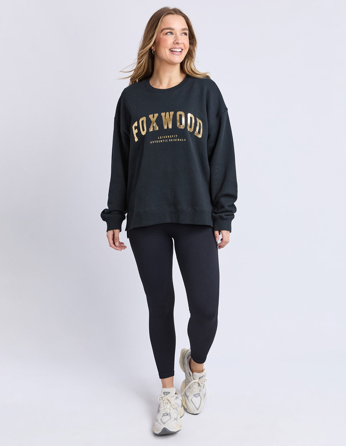 FOXWOOD INTERVAL CREW METALLIC GOLD_by_FOXWOOD_women's_in_New Zealand_ FOXWOOD INTERVAL CREW METALLIC GOLD _