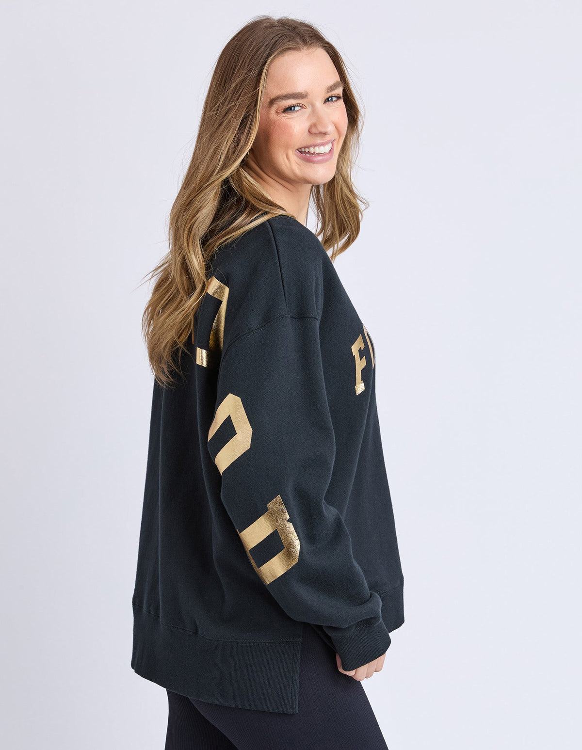 FOXWOOD INTERVAL CREW METALLIC GOLD_by_FOXWOOD_women's_in_New Zealand_ FOXWOOD INTERVAL CREW METALLIC GOLD _