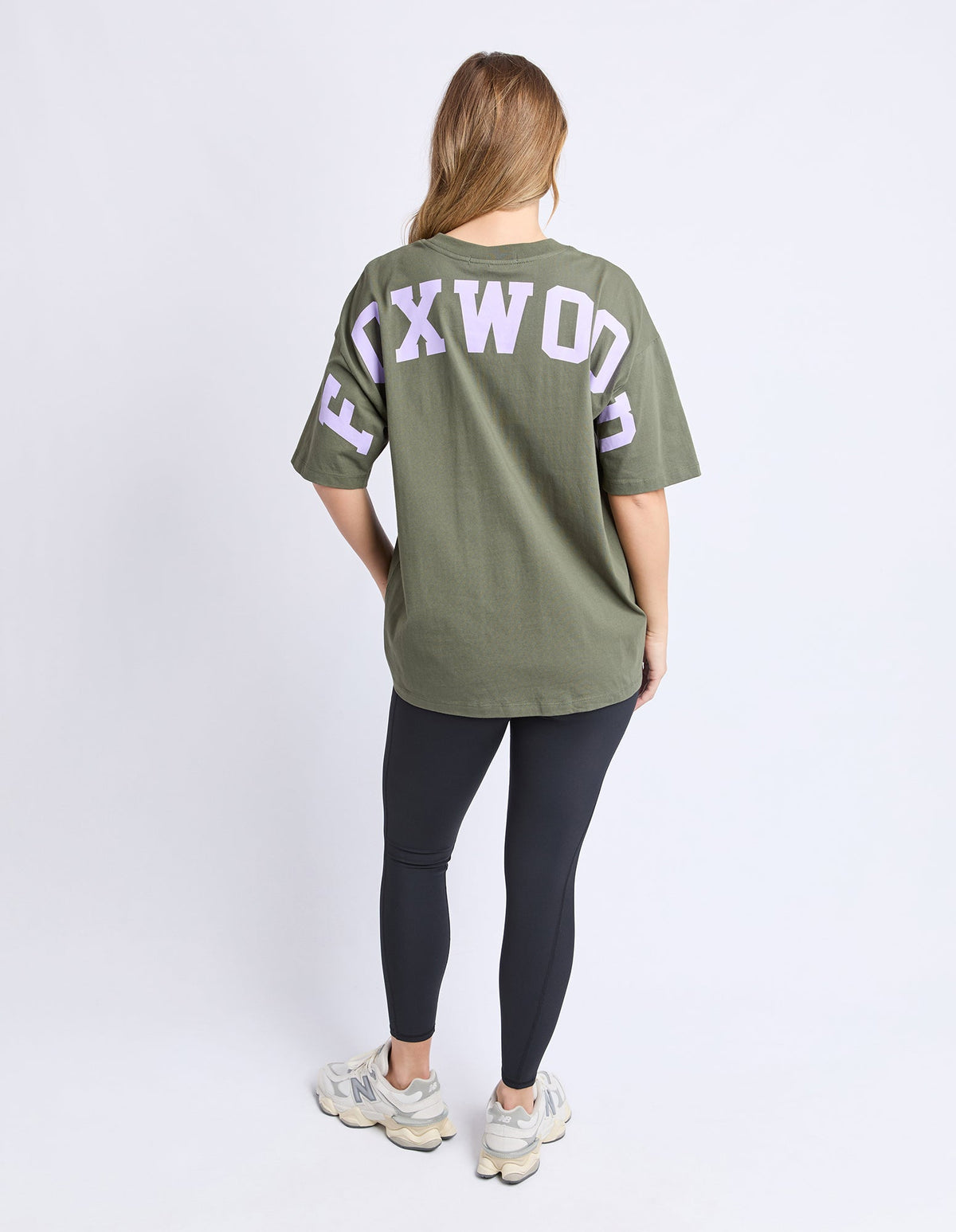 FOXWOOD INTERVAL TEE KHAKI/LILAC_by_FOXWOOD_women's_in_New Zealand_ BACK _