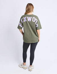 FOXWOOD INTERVAL TEE KHAKI/LILAC_by_FOXWOOD_women's_in_New Zealand_ BACK _