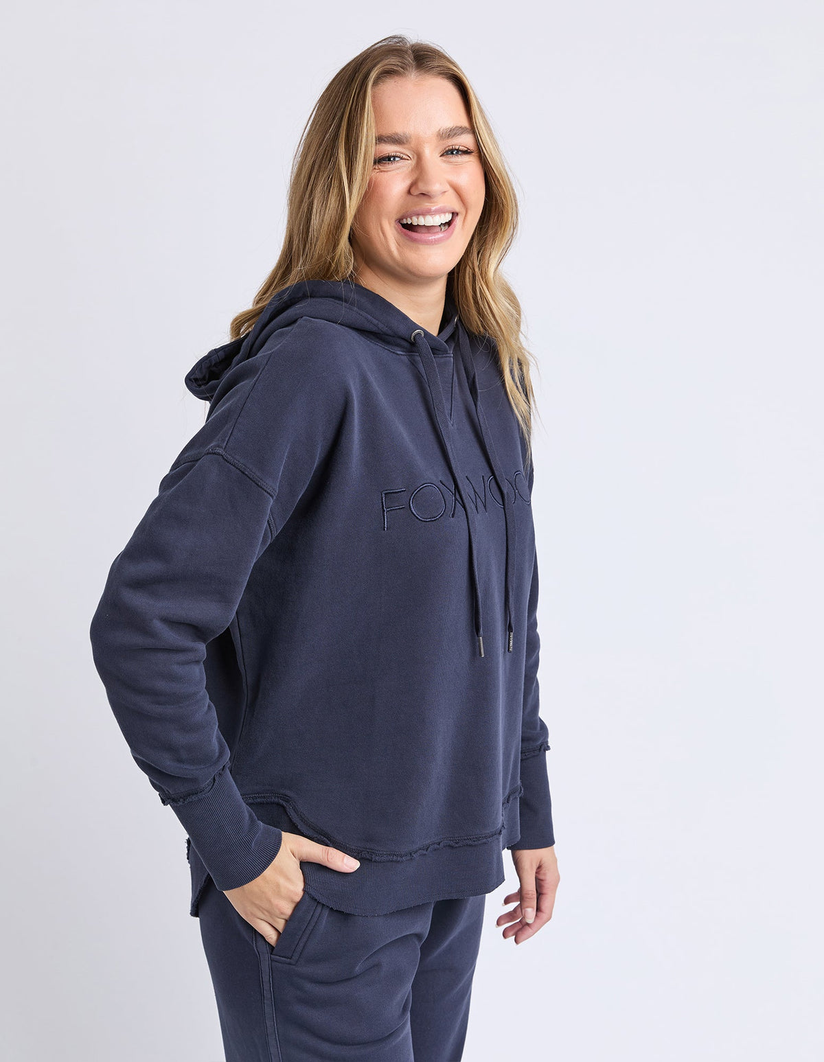 FOXWOOD_FOXWOOD SIMPLIFIED HOODIE NAVY _ FOXWOOD SIMPLIFIED HOODIE NAVY _ Ebony Boutique NZ