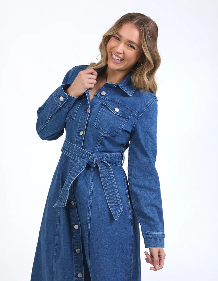FOXWOOD_GENEVIEVE DENIM DRESS _ GENEVIEVE DENIM DRESS _ Ebony Boutique NZ
