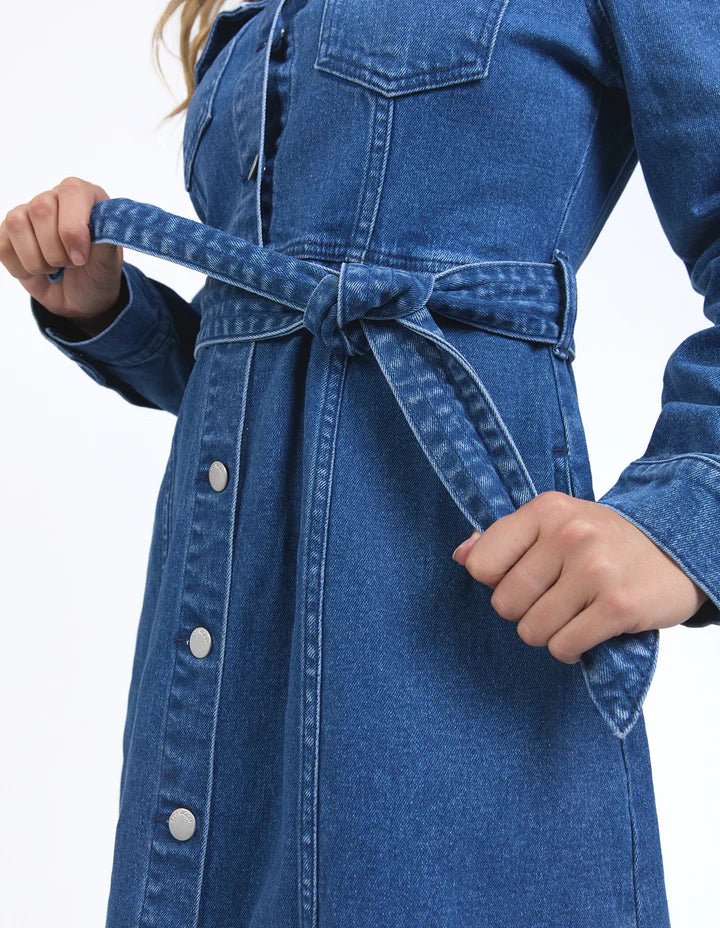 FOXWOOD_GENEVIEVE DENIM DRESS _ GENEVIEVE DENIM DRESS _ Ebony Boutique NZ