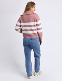 GRACIE ZIP CREW DUSKY PINK_by_FOXWOOD_women's_in_New Zealand_ GRACIE ZIP CREW DUSKY PINK _
