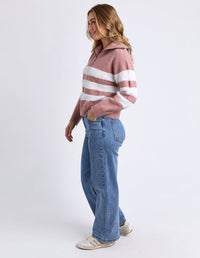 GRACIE ZIP CREW DUSKY PINK_by_FOXWOOD_women's_in_New Zealand_ GRACIE ZIP CREW DUSKY PINK _