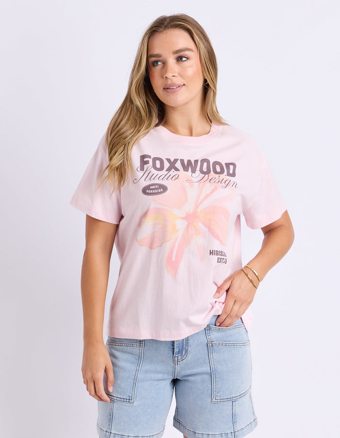 HIBISCUS TEE BALLERINA BALLERINA BALLERINA BALLERINA PINK_by_FOXWOOD_women's_in_New Zealand_ MODEL _
