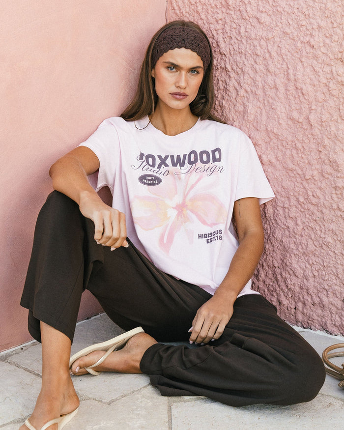 HIBISCUS TEE BALLERINA BALLERINA BALLERINA BALLERINA PINK_by_FOXWOOD_women's_in_New Zealand_ FEATURED / FRONT _