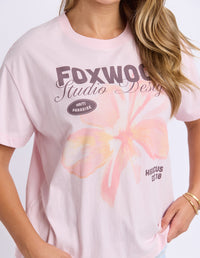 HIBISCUS TEE BALLERINA BALLERINA BALLERINA BALLERINA PINK_by_FOXWOOD_women's_in_New Zealand_ DETAIL _