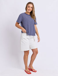 HUTCH STRIPE TEE NAVY/WHITE STRIPE_by_FOXWOOD_women's_in_New Zealand_ ANGLE _