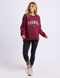 INTERVAL CREW BURGUNDY_by_FOXWOOD_women's_in_New Zealand_ ANGLE _