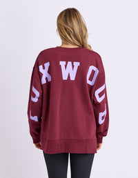 INTERVAL CREW BURGUNDY_by_FOXWOOD_women's_in_New Zealand_ BACK _