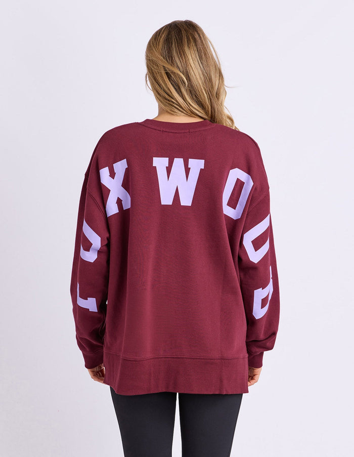 INTERVAL CREW BURGUNDY_by_FOXWOOD_women's_in_New Zealand_ BACK _