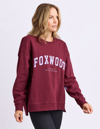 INTERVAL CREW BURGUNDY_by_FOXWOOD_women's_in_New Zealand_ MODEL _