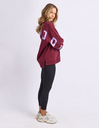 INTERVAL CREW BURGUNDY_by_FOXWOOD_women's_in_New Zealand_ SIDE _