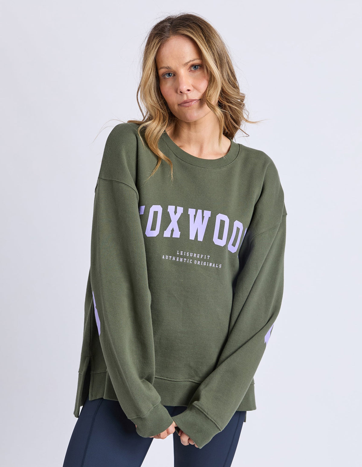 INTERVAL CREW LIGHT KHAKI_by_FOXWOOD_women's_in_New Zealand_ INTERVAL CREW LIGHT KHAKI _