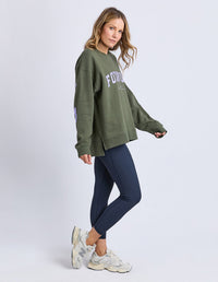 INTERVAL CREW LIGHT KHAKI_by_FOXWOOD_women's_in_New Zealand_ INTERVAL CREW LIGHT KHAKI _