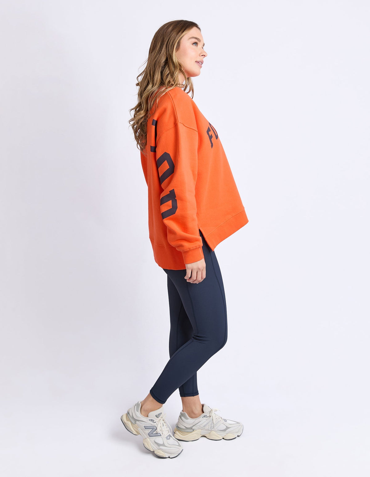 INTERVAL CREW ORANGE/NAVY_by_FOXWOOD_women's_in_New Zealand_ SIDE _