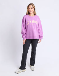 INTERVAL CREW PURPLE/ORANGE_by_FOXWOOD_women's_in_New Zealand_ MODEL _