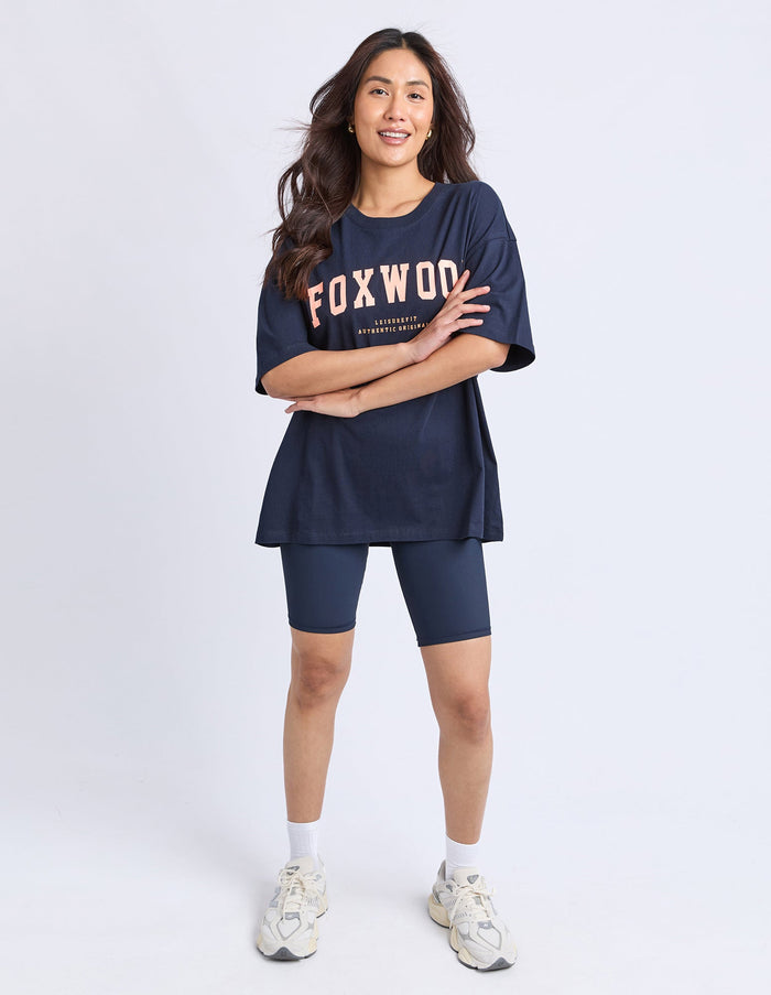 INTERVAL TEE NAVY/ORANGE_by_FOXWOOD_women's_in_New Zealand_ MODEL _