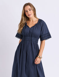 JUNA DRESS DARK SAPPHIRE_by_FOXWOOD_women's_in_New Zealand_ ANGLE _