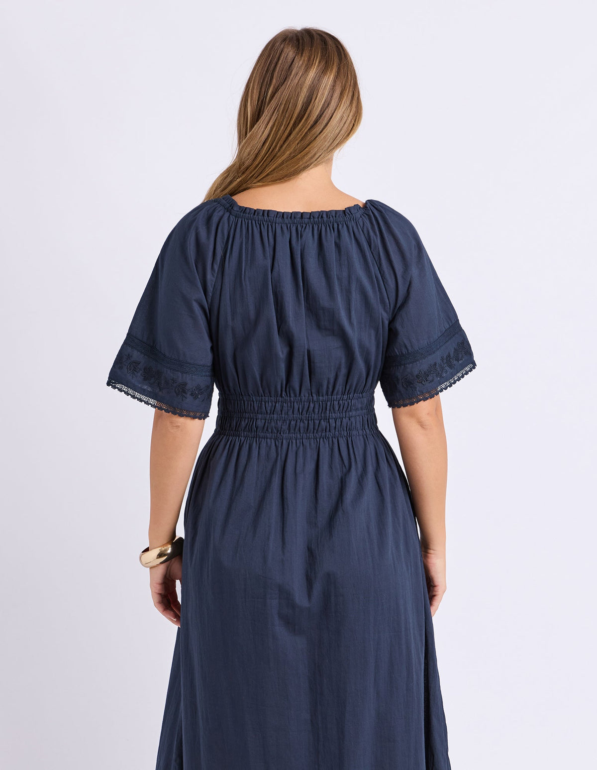 JUNA DRESS DARK SAPPHIRE_by_FOXWOOD_women's_in_New Zealand_ BACK _